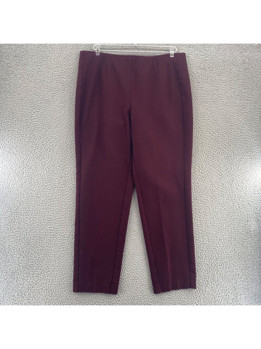 J Jill Pants Women Large Burgundy Ponte Knit Slim Leg High Rise Stretch Everyday
